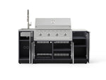 NewAge Outdoor Kitchens Outdoor Grill Island Aluminum 5-Piece Cabinet Set with Sink, 1 Door, Grill Cabinet, Performance Grill and Stainless Steel Countertop - (Liquid Propane) 