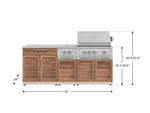 NewAge Outdoor Kitchens Stainless Steel 6-Piece Cabinet Set with Platinum Grill, Dual Side Burner, Bar and Grill Cabinet and Stainless Steel Countertop.-71557-Garage Giant 