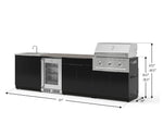 NewAge Outdoor Kitchens Aluminum 6-Piece Cabinet Set with Sink, Bar, Grill Cabinet, Performance Grill, Countertop and Glass Door Fridge-73794-Garage Giant 