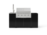 NewAge Outdoor Kitchens Outdoor Grill Island Aluminum 5-Piece Cabinet Set with Sink, 1 Door, Grill Cabinet, Performance Grill and Stainless Steel Countertop - (Natural Gas) 