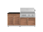 NewAge Outdoor Kitchens Stainless-Steel 4-Piece Cabinet Set with Bar, Grill Cabinet, Platinum Grill, and Countertop-71717-Garage Giant 