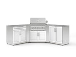 NewAge Outdoor Kitchens Stainless-Steel 7-Piece Cabinet Set with 2 Door, Bar, Corner, Grill Cabinet, Platinum Grill, and Countertops-67683-Garage Giant 