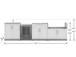 NewAge Outdoor Kitchens Stainless Steel 4-Piece Cabinet Set with Sink, Bar, Grill Cabinet and Glass Door Fridge-71505-Garage Giant 