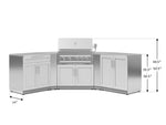 NewAge Outdoor Kitchens Stainless-Steel 7-Piece Cabinet Set with 2 Door, Bar, Corner, Grill Cabinet, Platinum Grill, and Countertops-67684-Garage Giant 