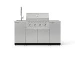 NewAge Outdoor Kitchens Outdoor Grill Island Stainless-Steel 5-Piece Cabinet Set with Sink, 1 Door, Grill Cabinet, Performance Grill and Stainless Steel Countertop-75382-Garage Giant 