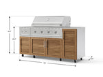 NewAge Outdoor Kitchens Outdoor Grill Island Stainless-Steel Louvered Doors 6-Piece Cabinet Set with Casters and 1-Door, Grill Cabinet, Performance Grill, Side Burner, Countertop-74868-Garage Giant 