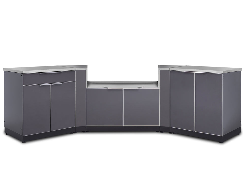 NewAge Outdoor Kitchens 6-Piece Cabinet Set in Slate Gray with Countertops-65289-Garage Giant