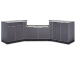NewAge Outdoor Kitchens 6-Piece Cabinet Set in Slate Gray with Countertops-65289-Garage Giant 