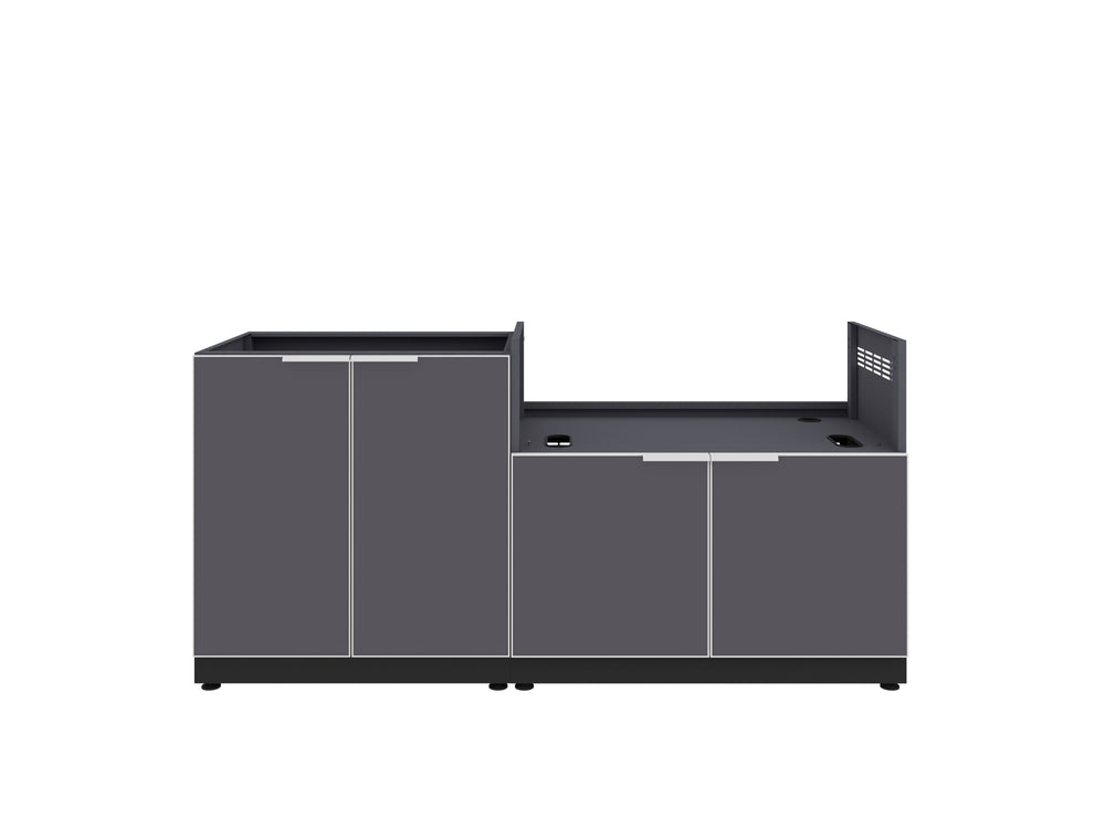 NewAge Outdoor Kitchens Aluminum 2-Piece Cabinet set with 2 Door and Grill Cabinet-67597-Garage Giant