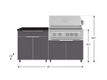 NewAge Outdoor Kitchens Aluminum 4-Piece Cabinet Set with Casters and Bar, Grill Cabinet, Platinum Grill, and Countertop-72241-Garage Giant 