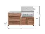 NewAge Outdoor Kitchens Stainless Steel 4-Piece Cabinet set with Casters and 3 Drawer, Grill Cabinet, Platinum Grill, Countertop-72228-Garage Giant 