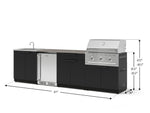 NewAge Outdoor Kitchens Stainless Steel 6-Piece Cabinet Set with Sink, Bar, Grill Cabinet, Performance Grill, Countertop and Stainless Steel Door Fridge-73806-Garage Giant 