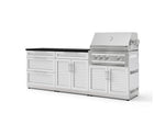 NewAge Outdoor Kitchens Stainless-Steel 5-Piece Cabinet Set with with 3-Drawer, Bar, Grill Cabinet, Platinum Grill and Countertop-73333-Garage Giant 