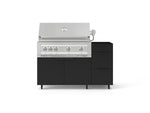NewAge Outdoor Kitchens Outdoor Grill Island Stainless-Steel 3-Piece Cabinet Set with Casters and 3-Drawer, Grill Cabinet and Platinum Grill - (Liquid Propane) 