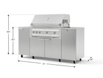 NewAge Outdoor Kitchens Outdoor Grill Island Stainless-Steel 6-Piece Cabinet Set with Casters and 1 Door, Grill Cabinet, Platinum Grill, Countertops-74901-Garage Giant 