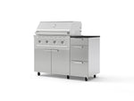 NewAge Outdoor Kitchens Outdoor Grill Island Stainless-Steel 4-Piece Cabinet Set with Casters and 3-Drawer, Grill Cabinet, Performance Grill and Dekton in Sirius Countertop - (Liquid Propane) | Garage Giant 