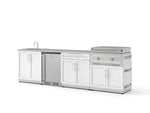 NewAge Outdoor Kitchens Stainless Stee Louvered Door 6-Piece Cabinet Set with Sink, Bar, Grill Cabinet, Platinum Griddle, Countertop and Stainless Steel Door Fridge-75126-Garage Giant 