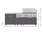 NewAge Outdoor Kitchens Aluminum 6-Piece Cabinet Set with Casters and Platinum Grill, Dual Side Burner, Bar, Grill Cabinet, Countertop-72554-Garage Giant 