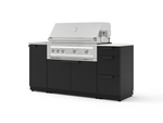 NewAge Outdoor Kitchens Outdoor Grill Island Stainless-Steel 5-Piece Cabinet Set with Sink, 3 Drawer, Grill Cabinet, Platinum Grill and Stainless Steel Countertop - (Liquid Propane) | Garage Giant 