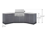NewAge Outdoor Kitchens Aluminum 7-Piece Cabinet Set with 2 Door, Bar, Corner, Grill Cabinet, Platinum Grill, and Countertops-71007-Garage Giant 