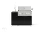 NewAge Outdoor Kitchens Outdoor Grill Island Aluminum 3-Piece Cabinet Set with Sink, Grill Cabinet, and Platinum Grill 