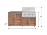 NewAge Outdoor Kitchens Stainless Steel 4-Piece Cabinet Set with Caster and 2 Door, Grill Cabinet, Performance Grill, Countertop-72501-Garage Giant 