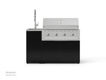NewAge Outdoor Kitchens Outdoor Grill Island Aluminum 3-Piece Cabinet Set with Sink, Grill Cabinet, and Performance Grill 