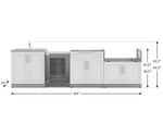 NewAge Outdoor Kitchens Stainless Steel 4-Piece Cabinet Set with Sink, Bar, Grill Cabinet and Glass Door Fridge-71504-Garage Giant 