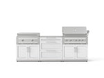 NewAge Outdoor Kitchens Stainless Steel Louvered Doors 6-Piece Cabinet Set with 3 Drawer, Grill Cabinet, Platinum Griddle, Grill and Countertop-75162-Garage Giant 