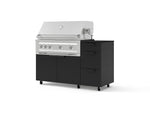 NewAge Outdoor Kitchens Outdoor Grill Island Stainless-Steel 4-Piece Cabinet Set with Casters and 3-Drawer, Grill Cabinet, Platinum Grill and Dekton in Sirius Countertop - (Liquid Propane) | Garage Giant 