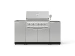 NewAge Outdoor Kitchens Outdoor Grill Island Stainless-Steel 5-Piece Cabinet Set with Sink, 1 Door, Grill Cabinet, Platinum Grill and Stainless Steel Countertop - (Natural Gas) 