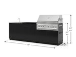 NewAge Outdoor Kitchens Aluminum 5-Piece Cabinet Set with Bar, Sink, Grill Cabinet, Platinum Grill, and Countertop-73383-Garage Giant 