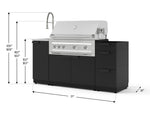 NewAge Outdoor Kitchens Outdoor Grill Island Stainless-Steel 5-Piece Cabinet Set with Sink, 3 Drawer, Grill Cabinet, Platinum Grill and Stainless Steel Countertop - (Liquid Propane) 
