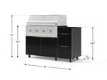 NewAge Outdoor Kitchens Outdoor Grill Island Aluminum 3-Piece Cabinet Set with Casters and 3-Drawer, Grill Cabinet and Performance Grill - (Liquid Propane) 