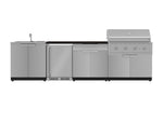 NewAge Outdoor Kitchens Stainless Steel 6-Piece Cabinet Set with Sink, Bar, Grill Cabinet, Performance Grill, Countertop and Fridge-71996-Garage Giant 
