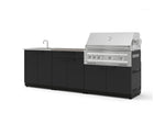 NewAge Outdoor Kitchens Stainless-Steel 5-Piece Cabinet Set with Bar, Sink, Grill Cabinet, Platinum Grill, and Countertop-73431-Garage Giant 