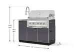 NewAge Outdoor Kitchens Outdoor Grill Island Aluminum 3-Piece Cabinet Set with Sink, Grill Cabinet and Platinum Grill-75265-Garage Giant 