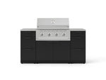 NewAge Outdoor Kitchens Outdoor Grill Island Stainless-Steel 6-Piece Cabinet Set with 3 Drawers, Grill Cabinet, Performance Grill and Countertops 