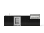 NewAge Outdoor Kitchens Aluminum 6-Piece Cabinet Set with Sink, Bar, Grill Cabinet, Platinum Griddle, Countertop and Glass Door Fridge-75131-Garage Giant 