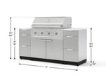 NewAge Outdoor Kitchens Outdoor Grill Island Stainless-Steel 6-Piece Cabinet Set with 3 Drawers, Grill Cabinet, Performance Grill and Dekton in Aeris Countertops - (Liquid Propane) 