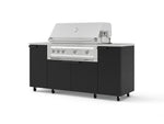 NewAge Outdoor Kitchens Outdoor Grill Island Stainless-Steel 6-Piece Cabinet Set with Casters and 1 Door, Grill Cabinet, Platinum Grill, Countertops | 74115 