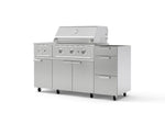 NewAge Outdoor Kitchens Outdoor Grill Island Stainless-Steel 5-Piece Cabinet Set with Casters and 3-Drawer, Grill Cabinet, Side Burner and Performance Grill - (Liquid Propane) | Garage Giant 