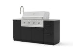 NewAge Outdoor Kitchens Outdoor Grill Island Stainless-Steel 5-Piece Cabinet Set with Sink, 3 Drawer, Grill Cabinet, Performance Grill and Stainless Steel Countertop | 72377 