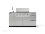 NewAge Outdoor Kitchens Outdoor Grill Island Stainless-Steel 5-Piece Cabinet Set with Sink, 3 Drawer, Grill Cabinet, Performance Grill and Stainless Steel Countertop-74762-Garage Giant 