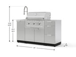 NewAge Outdoor Kitchens Outdoor Grill Island Stainless-Steel 5-Piece Cabinet Set with Sink, 3 Drawer, Grill Cabinet, Performance Grill and Stainless Steel Countertop-75565-Garage Giant 