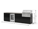 NewAge Outdoor Kitchens Aluminum 7-Piece Cabinet Set with 3-Drawer, Bar, Grill Cabinet, Performance Grill, Countertops and Glass Door Fridge-73653-Garage Giant 