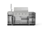 NewAge Outdoor Kitchens Outdoor Grill Island Stainless-Steel 5-Piece Cabinet Set with Sink, 1 Door, Grill Cabinet, Performance Grill and Stainless Steel Countertop - (Natural Gas) 