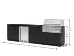 NewAge Outdoor Kitchens Stainless Steel 7-Piece Cabinet Set with 3-Drawer, Bar, Grill Cabinet, Performance Grill, Countertops, and Stainless Steel Door Fridge-73591-Garage Giant 