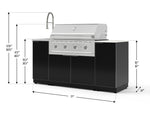 NewAge Outdoor Kitchens Outdoor Grill Island Aluminum 5-Piece Cabinet Set with Sink, 1 Door, Grill Cabinet, Performance Grill and Stainless Steel Countertop - (Liquid Propane) 
