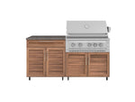 NewAge Outdoor Kitchens Stainless Steel 4-Piece Cabinet Set with Caster and Bar, Grill Cabinet, Performance Grill, and Countertop-72400-Garage Giant 